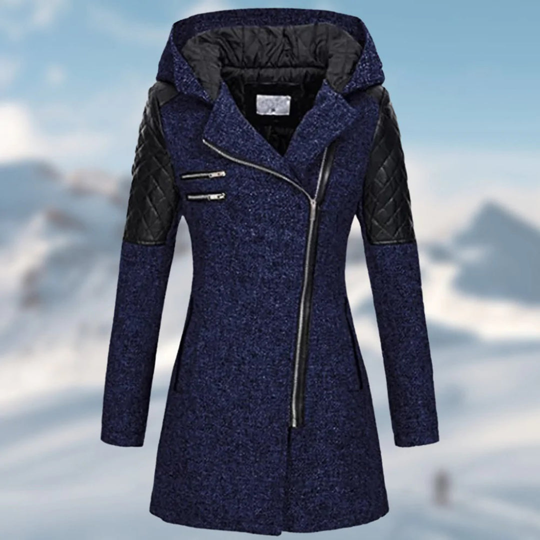 Warm Long Ladies Winter Coat - Aria-Blue-S-The Livary