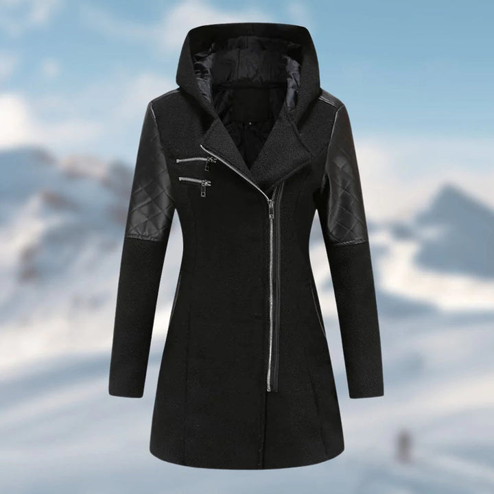 Warm Long Ladies Winter Coat - Aria-Black-S-The Livary
