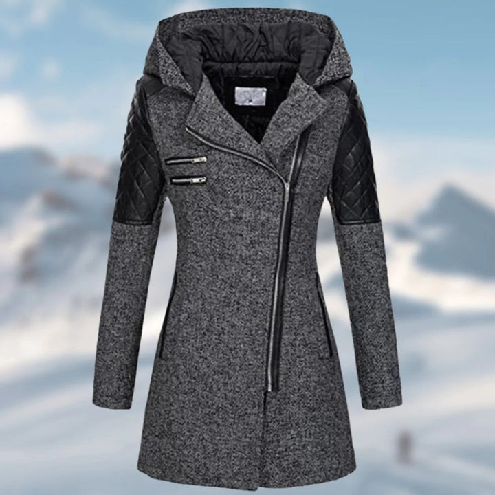 Warm Long Ladies Winter Coat - Aria-Dark grey-S-The Livary