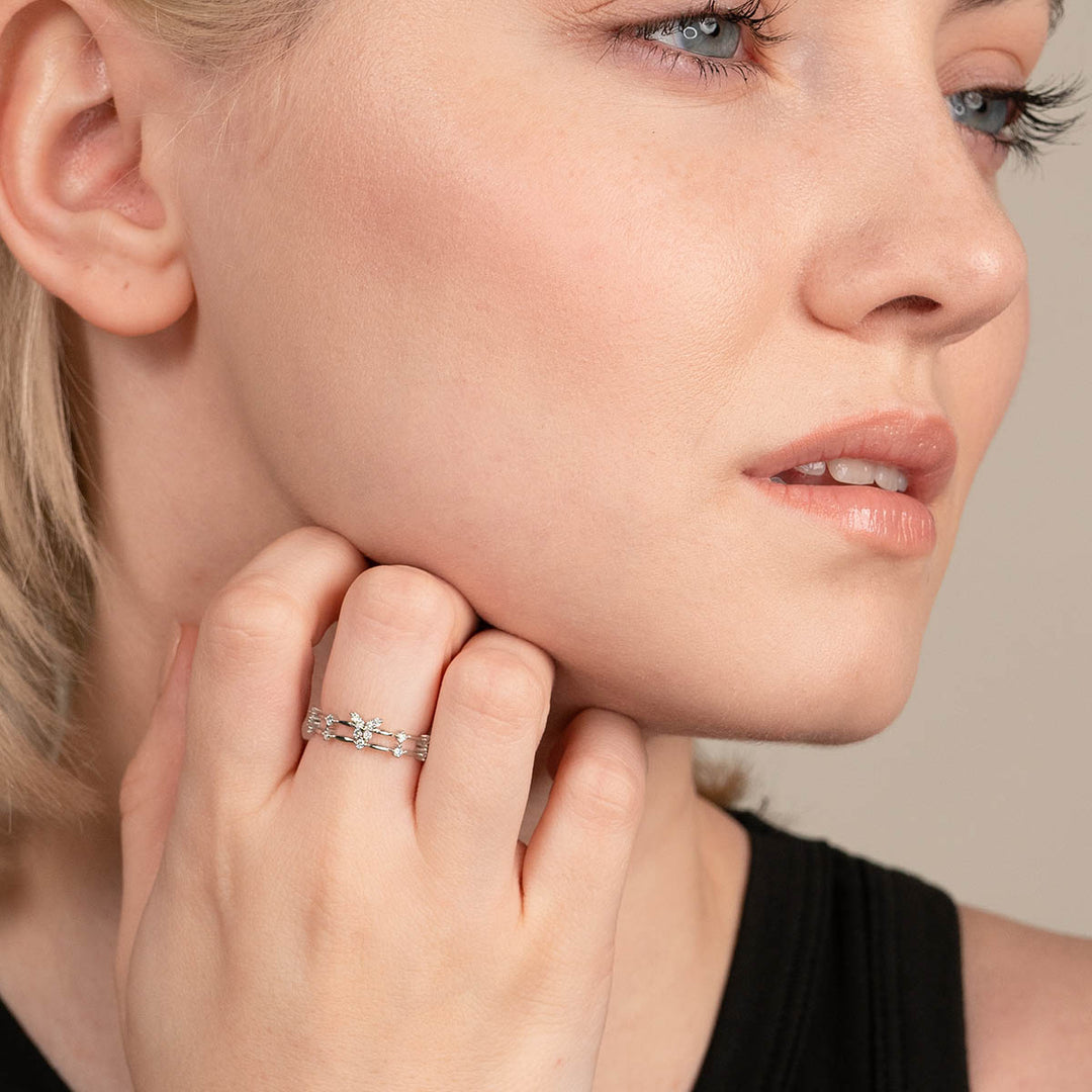 Luxury Butterfly Ring with Sparkling Zirconia - Aurielle-Gold-The Livary