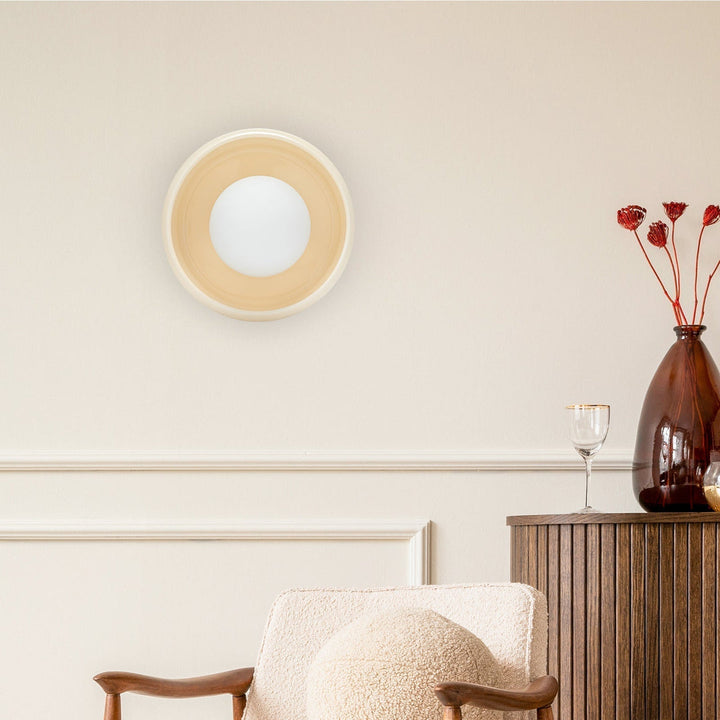 Round Ceramic Wall Lamp - Circo-Yellow-The Livary