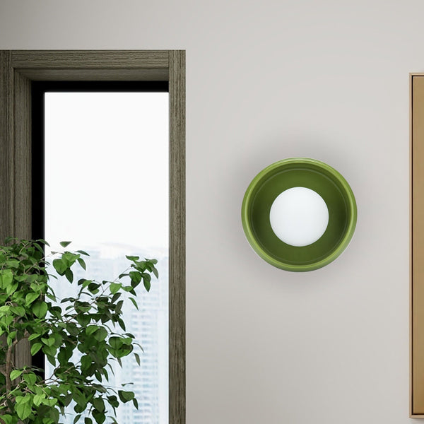 Round Ceramic Wall Lamp - Circo-Yellow-The Livary