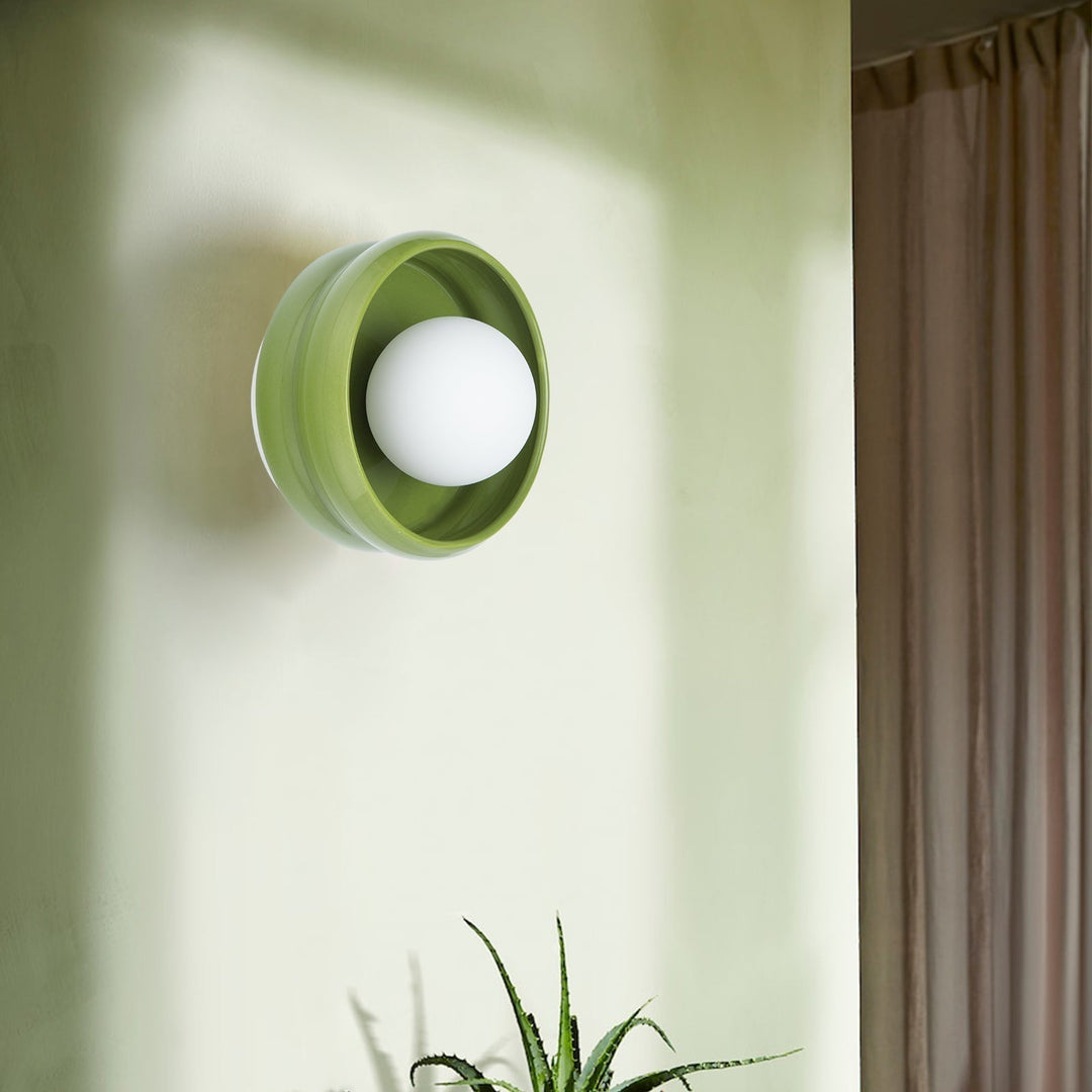 Round Ceramic Wall Lamp - Circo-Yellow-The Livary