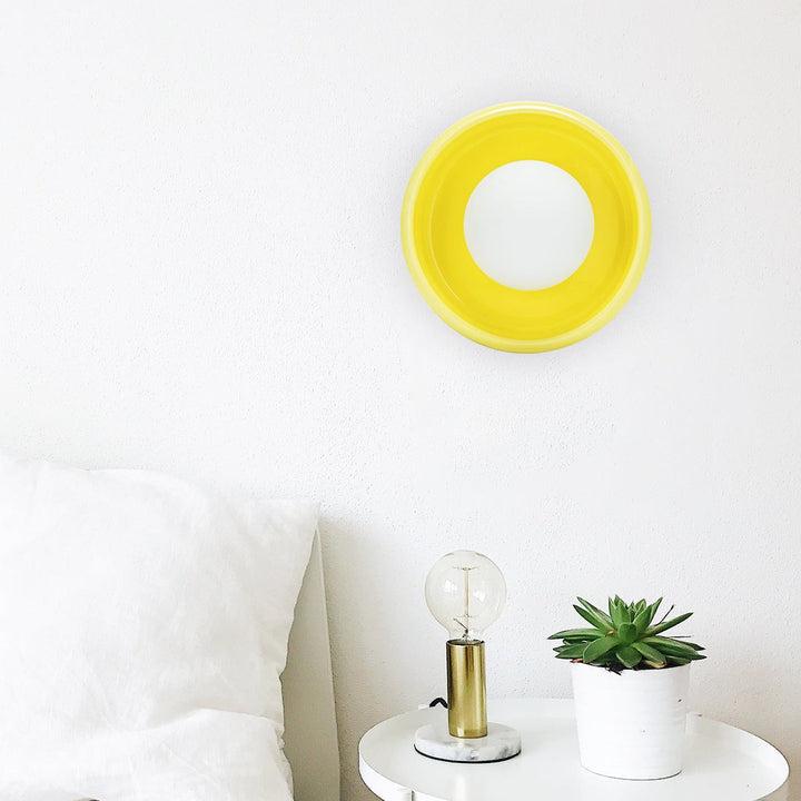 Round Ceramic Wall Lamp - Circo-Yellow-The Livary