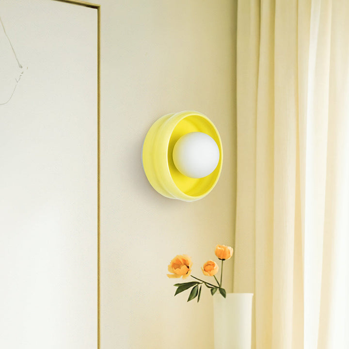 Round Ceramic Wall Lamp - Circo-Yellow-The Livary