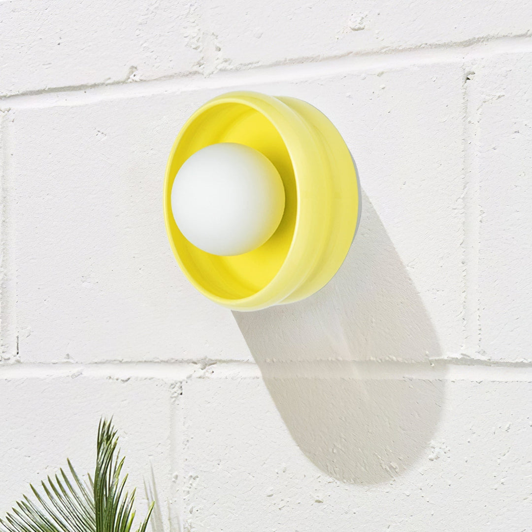 Round Ceramic Wall Lamp - Circo-Yellow-The Livary