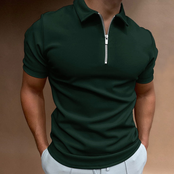 Modern Slim Fit Polo with Zip (Buy 1, Get 1 Free) - VestoZip™ Men's Polo-Dark green-S-The Livary