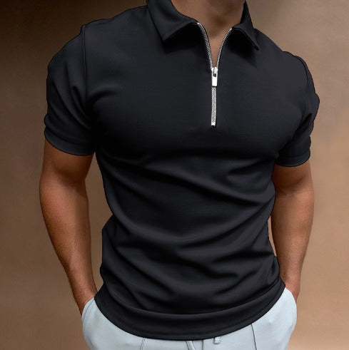 Modern Slim Fit Polo with Zip (Buy 1, Get 1 Free) - VestoZip™ Men's Polo-Black-S-The Livary