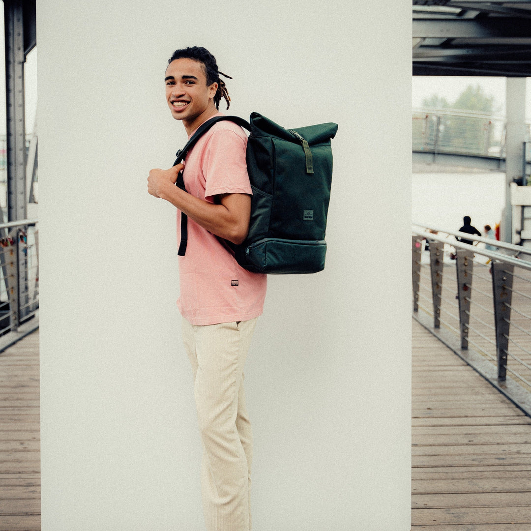 Rolltop Backpack – UrbanFlow-Black-The Livary
