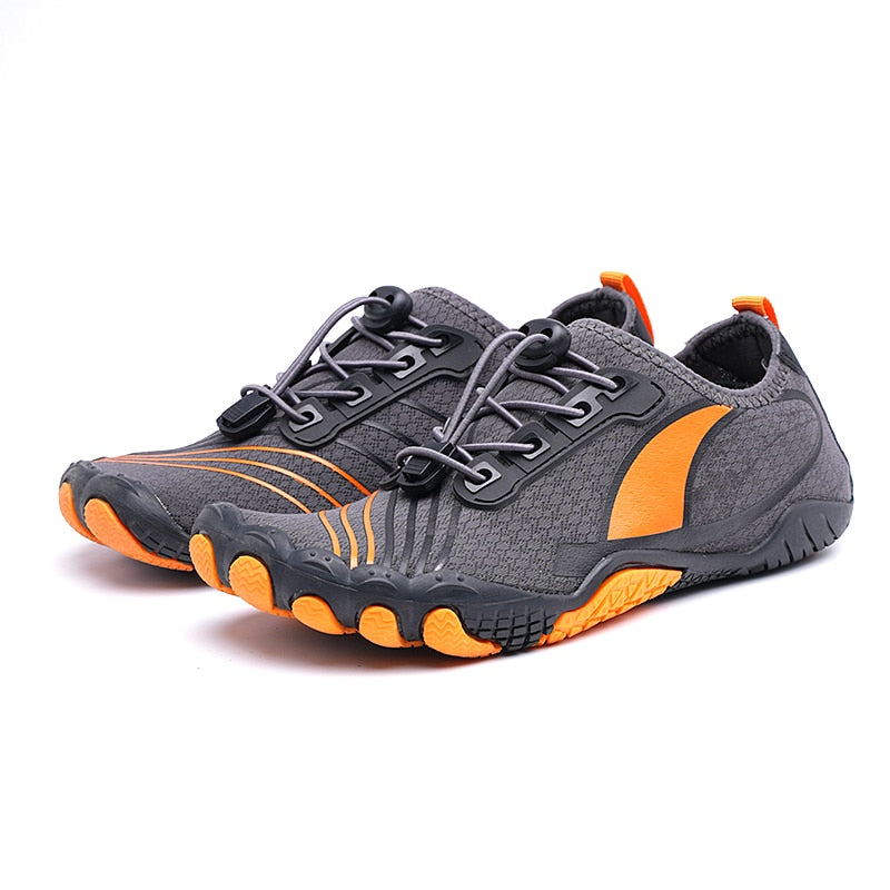 Unisex Barefoot Water Shoes - Naiya-Grey Black Orange-5-The Livary