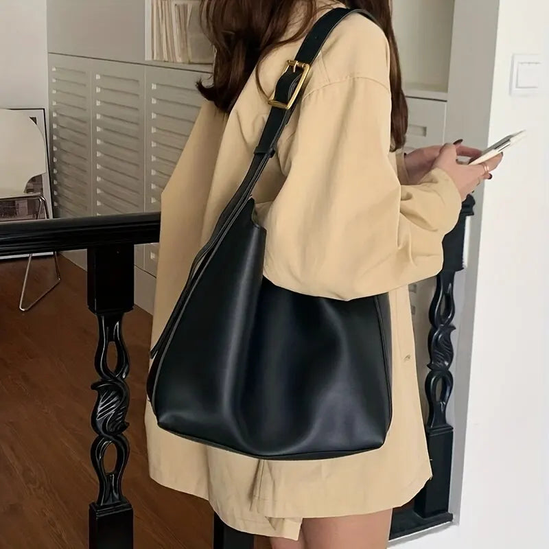 Stylish Shoulder Bag for Every Day - Luxe Everyday-Black-The Livary
