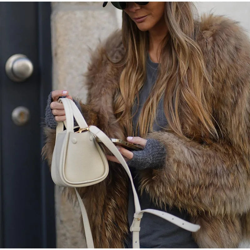 Luxury Plush Fur Coat for Women - Clarisse-S-The Livary