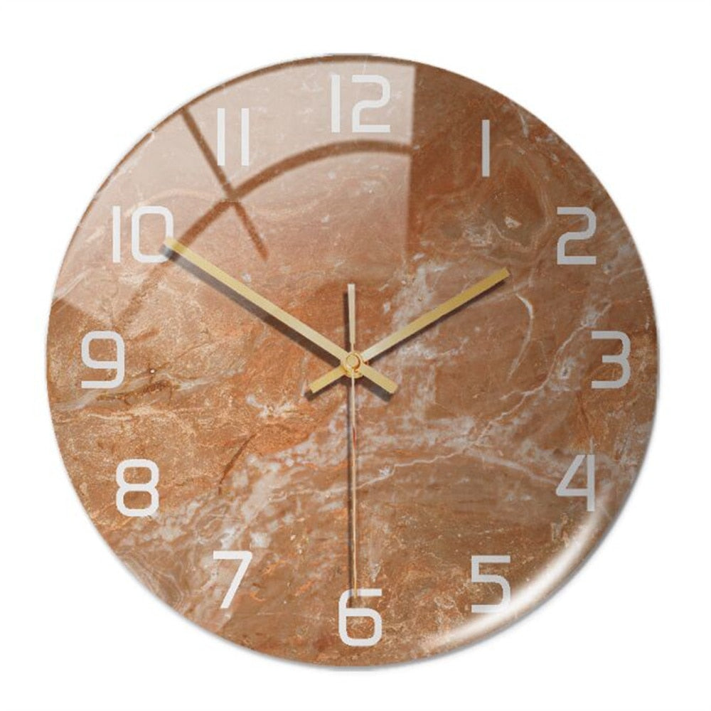 Stylish Wall Clock with Marble Texture - MarbleTime-Copper-The Livary