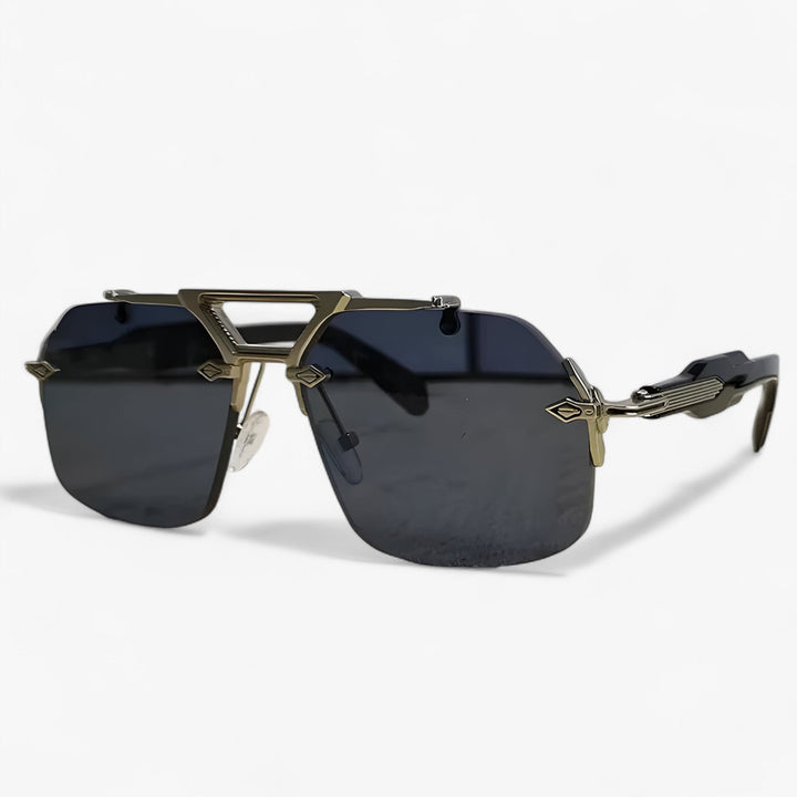 Randless oversized sunglasses with metal accents – Vexor-Silver Grey-The Livary
