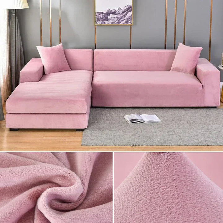 Stretch Velvet Sofa Cover with Luxury Finish - Sofina-Pink-1 Zit (90-140CM)-The Livary