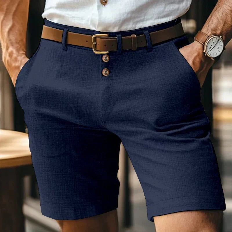 Breathable & Vintage Slim-Fit Summer Shorts for Men – Lennart-Dark blue-S-The Livary