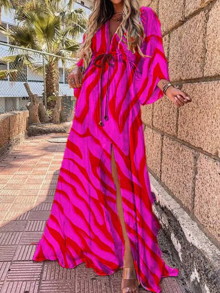 Stylish Beach Dress with Print - Zamara-Fuchsia-S-The Livary