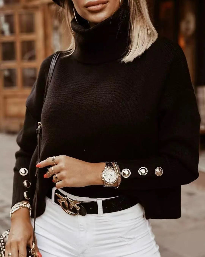 Knitted Ladies Sweater - Nova-Black-S-The Livary