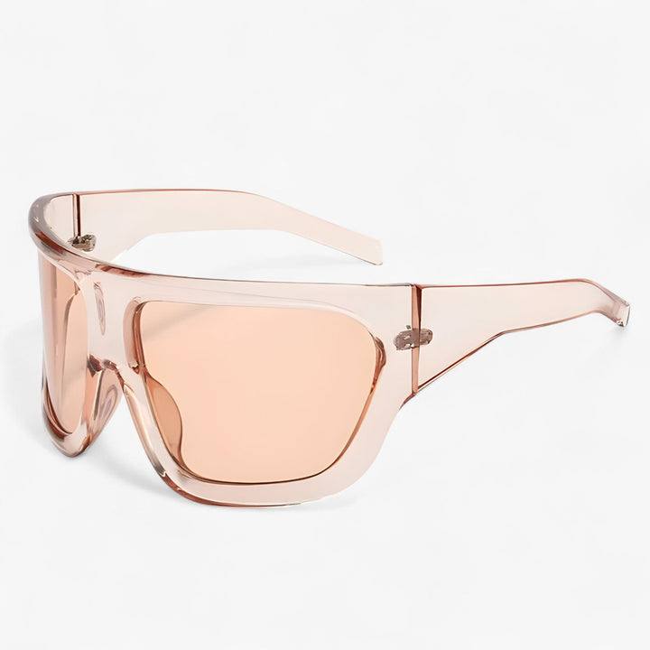 Oversized Steampunk Sports Sunglasses with Wraparound Design – Ignix-Champagne-The Livary