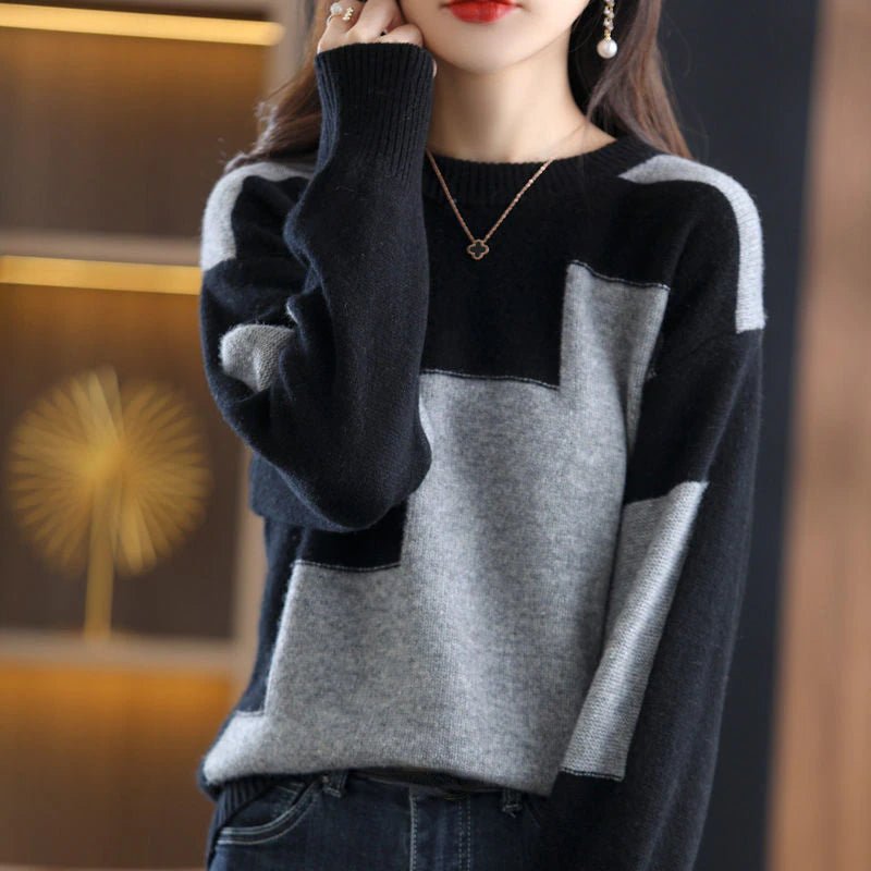Knitted casual sweater - Arden-Grey-One size-The Livary