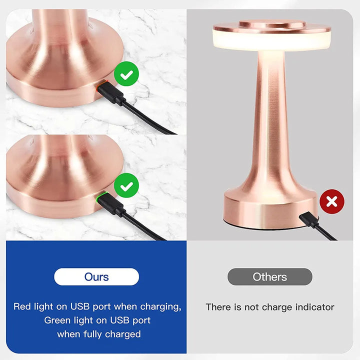 Classic Wireless Portable LED Table Lamp - LumiCrest-Silver-The Livary
