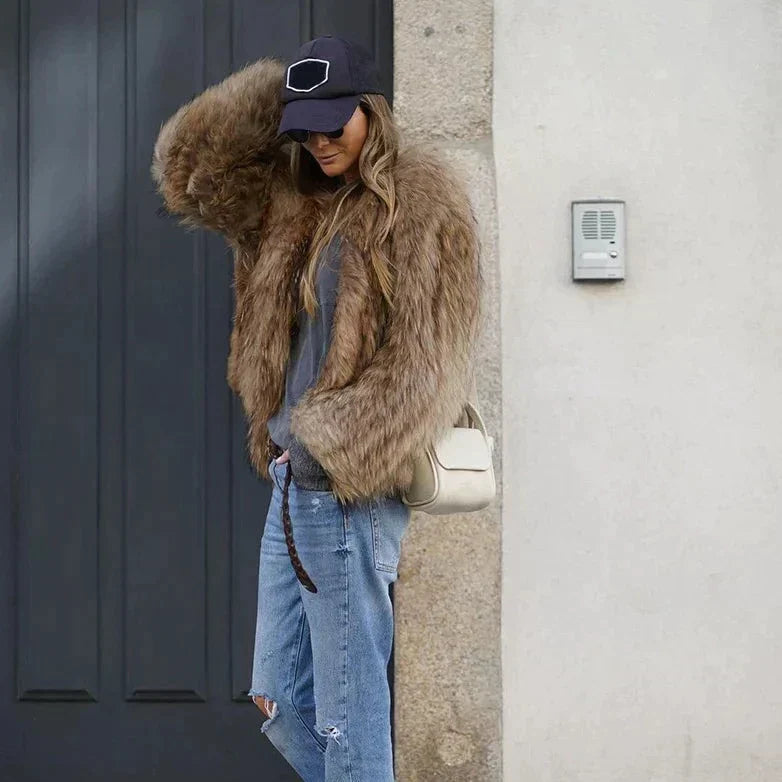 Luxury Plush Fur Coat for Women - Clarisse-S-The Livary