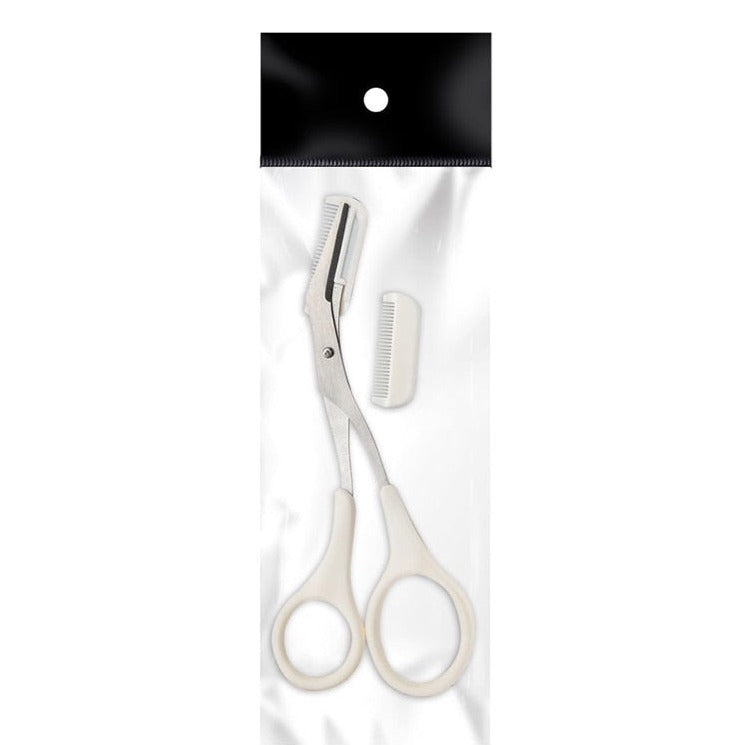 Eyebrow scissors with comb – TrimLuxe-White-The Livary