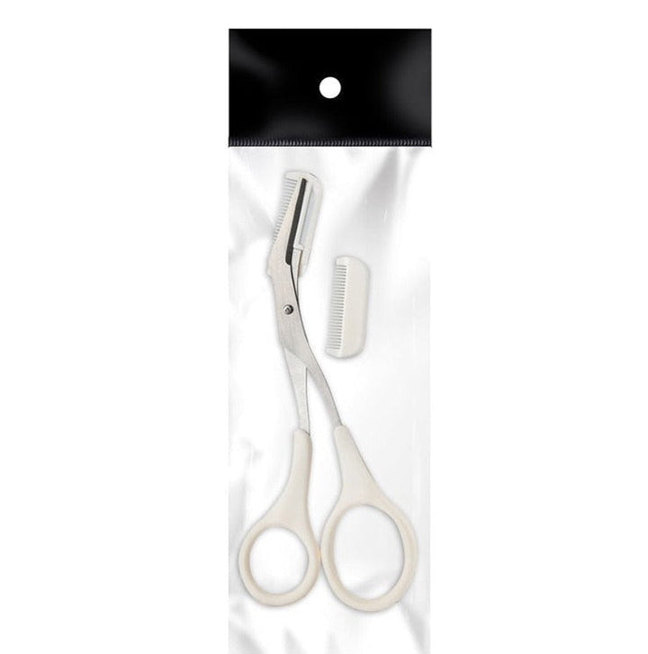 Eyebrow scissors with comb – TrimLuxe-White-The Livary