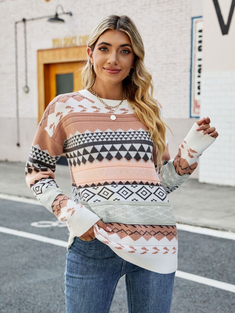 Vintage Ladies Sweater - Sophie-Pink-S-The Livary