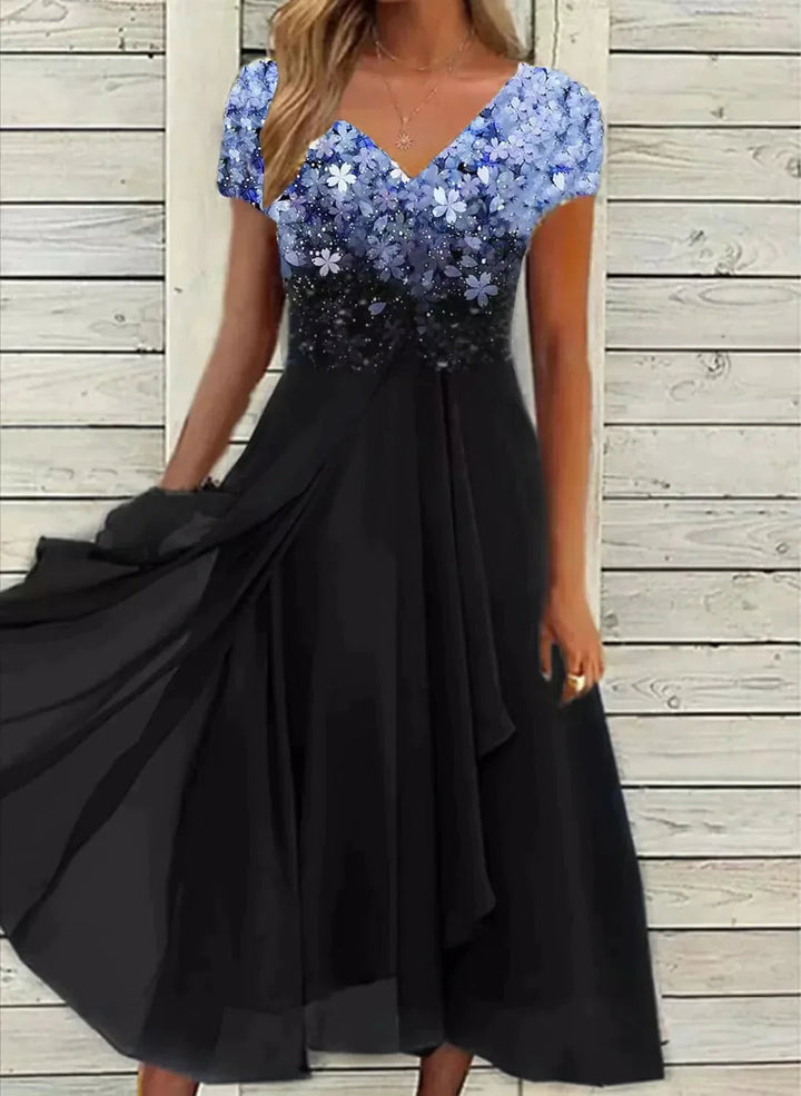 Light Summer Dress with Glamorous Look – Soraya-Blue Black-S-The Livary