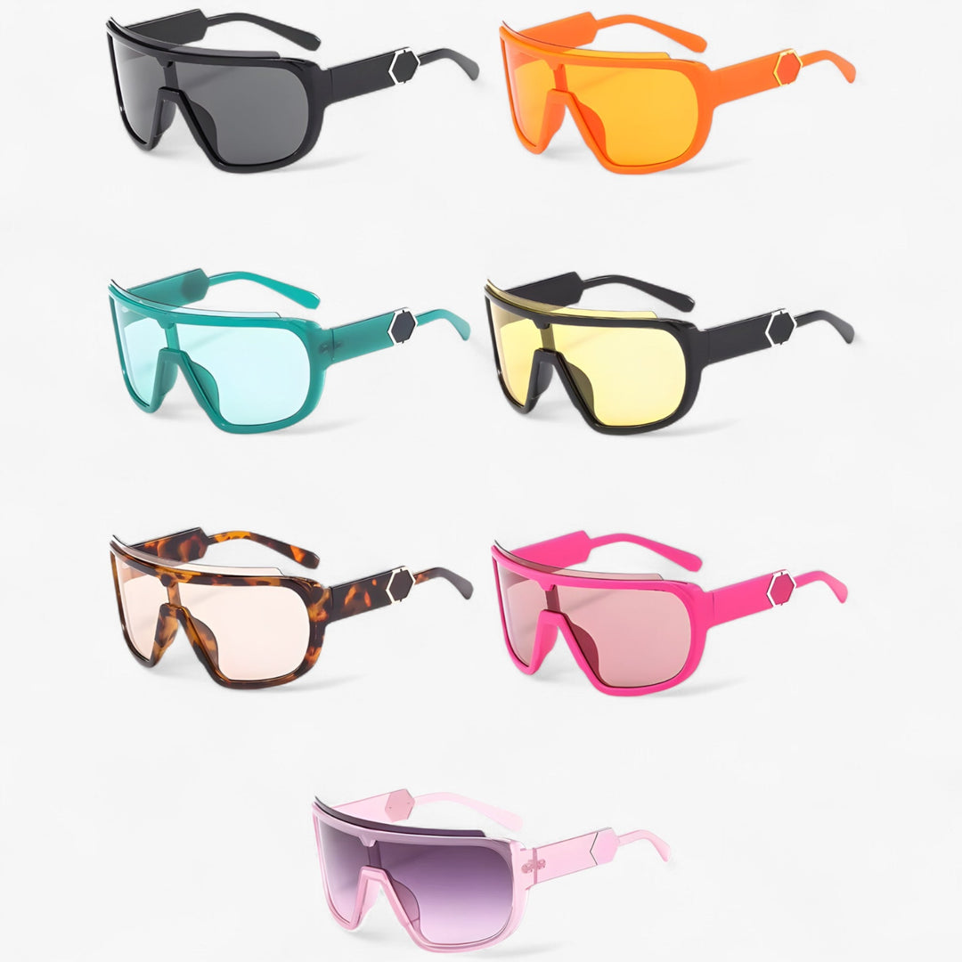 Oversized Monoblock Wraparound Sunglasses – Auron-Pink Grey-The Livary