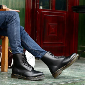 Leather Ankle Boots with Grip Sole – Victor-Black-4-The Livary