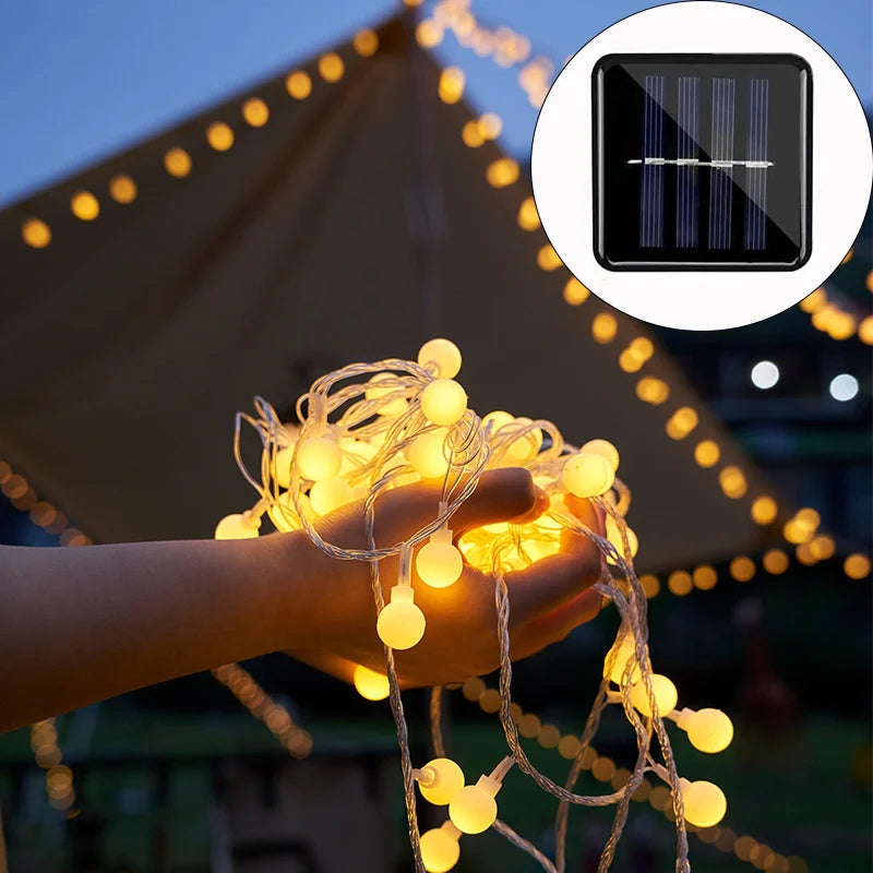 Solar-Powered Festive Lighting - SolarGlow-Warm wit-5M 20LEDS-The Livary