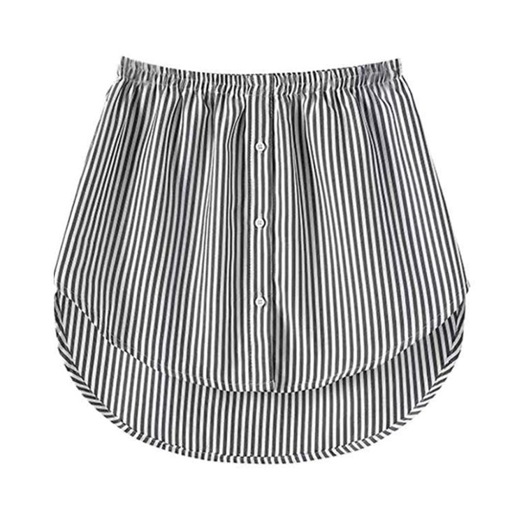 Ladies' Shirt Extender with Elastic Waistband – Noelle-Black Striped-S-The Livary