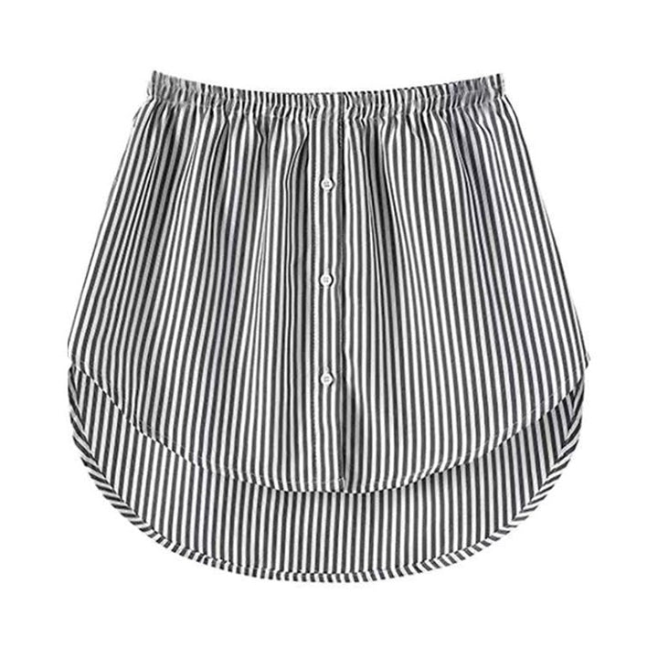Ladies' Shirt Extender with Elastic Waistband – Noelle-Black Striped-S-The Livary