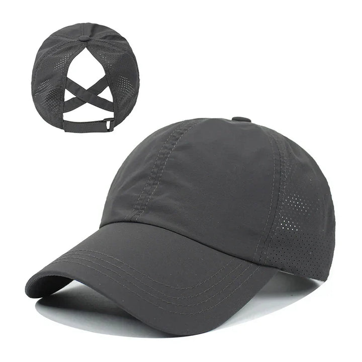 Breathable unisex sports baseball cap made of mesh with adjustable fit – AeroCap-Dark grey-The Livary