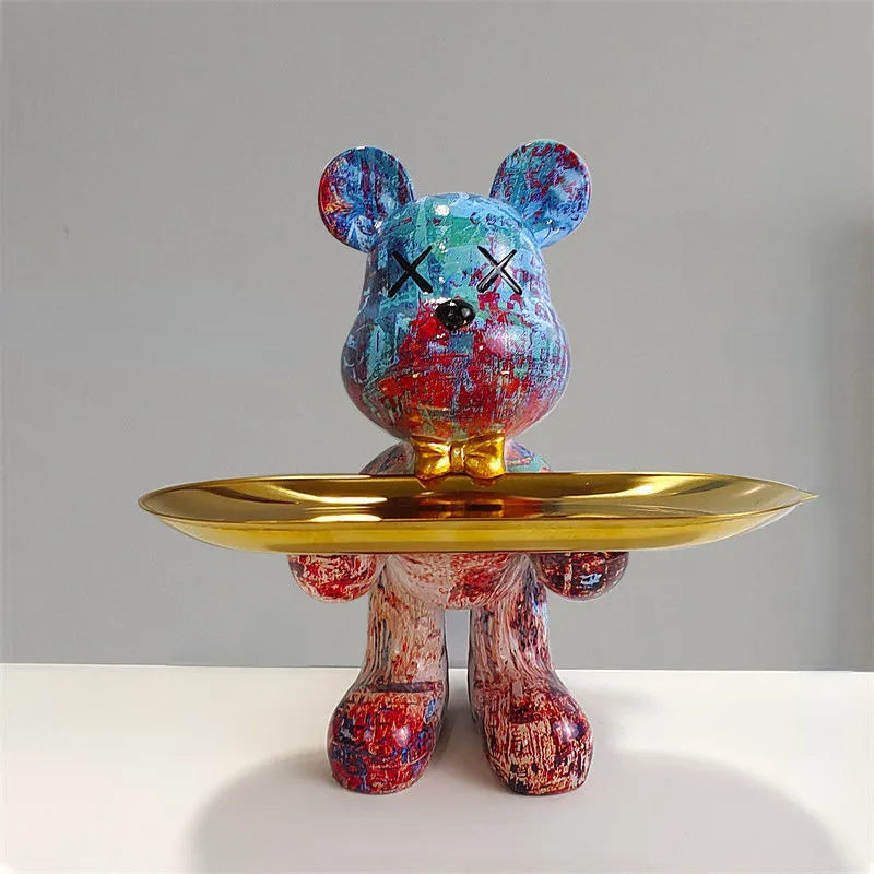Decorative Storage Figure – Bruno Table Bear-Blue-The Livary