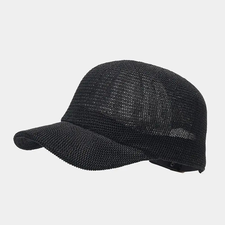 Trendy braided sun hat with wide brim - SunWeave Style-Black-The Livary