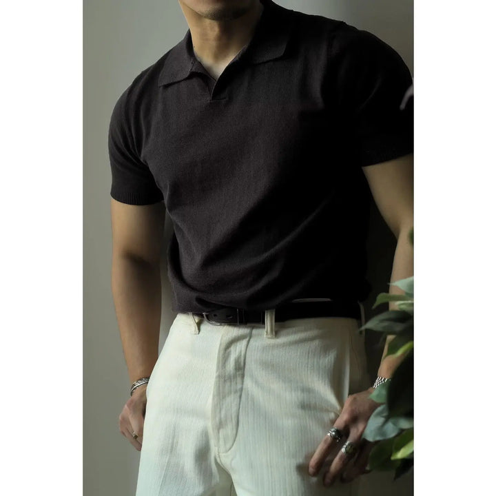 Slim Fit Men's Polo Shirt with Zip – Fabrizio-Black-S-The Livary