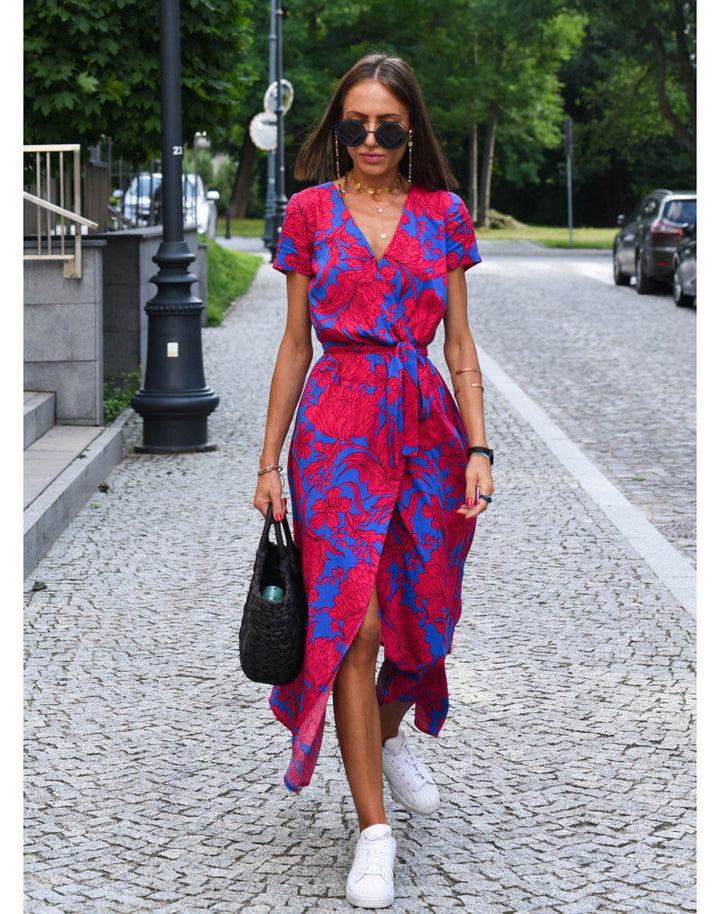 Comfortable Summer Dress - Lina-Red/Blue-S-The Livary