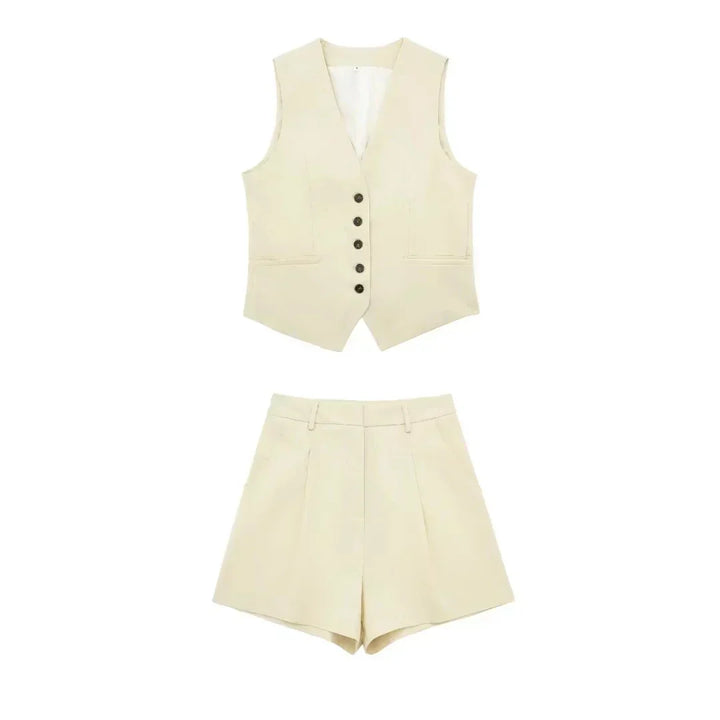 Two-piece summer outfit with vintage top – Amaya-White-XS-The Livary