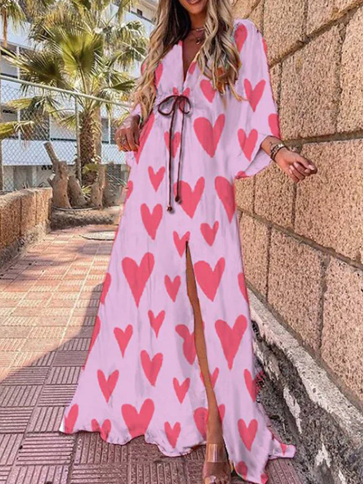 Stylish Beach Dress with Print - Zamara-Pink-S-The Livary