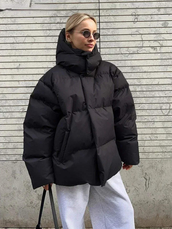 Quilted Winter Coat for Women - Elyssa-Black-S-The Livary