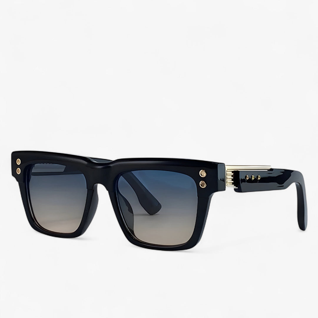 Polarised Steampunk Sunglasses – Axior-Black Dark Blue-The Livary