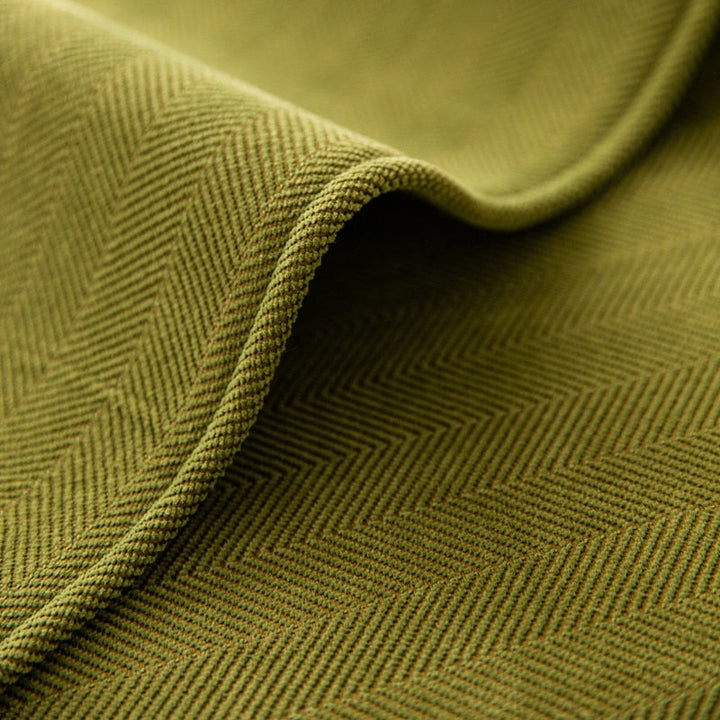 Chenille Bank Protector with Herringbone Structure – VeluraShield-Green-27.6×27.6in-The Livary