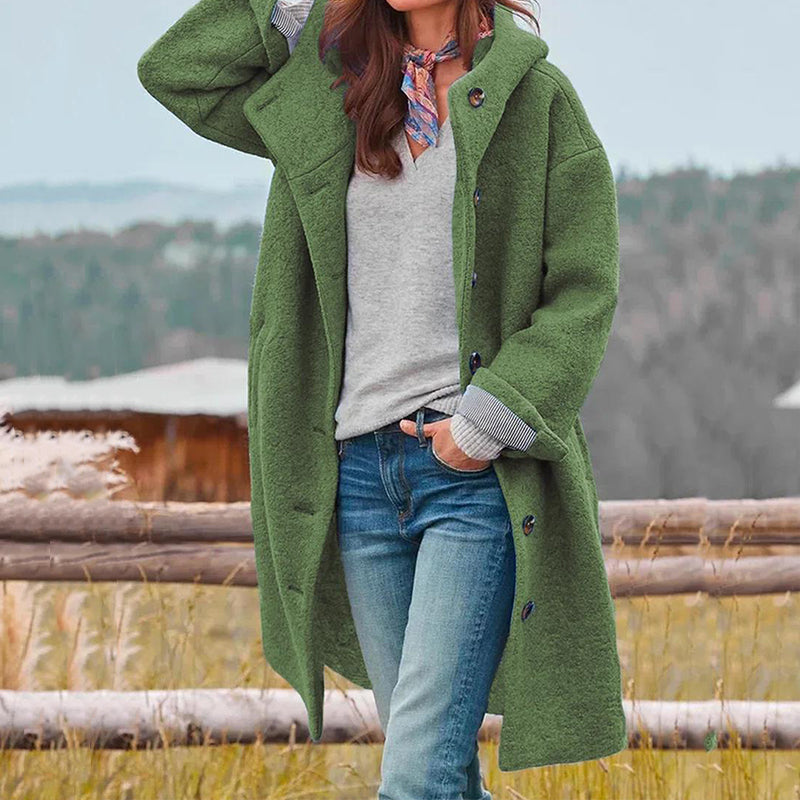 Casual Long Women's Coat - Aria-Green-S-The Livary