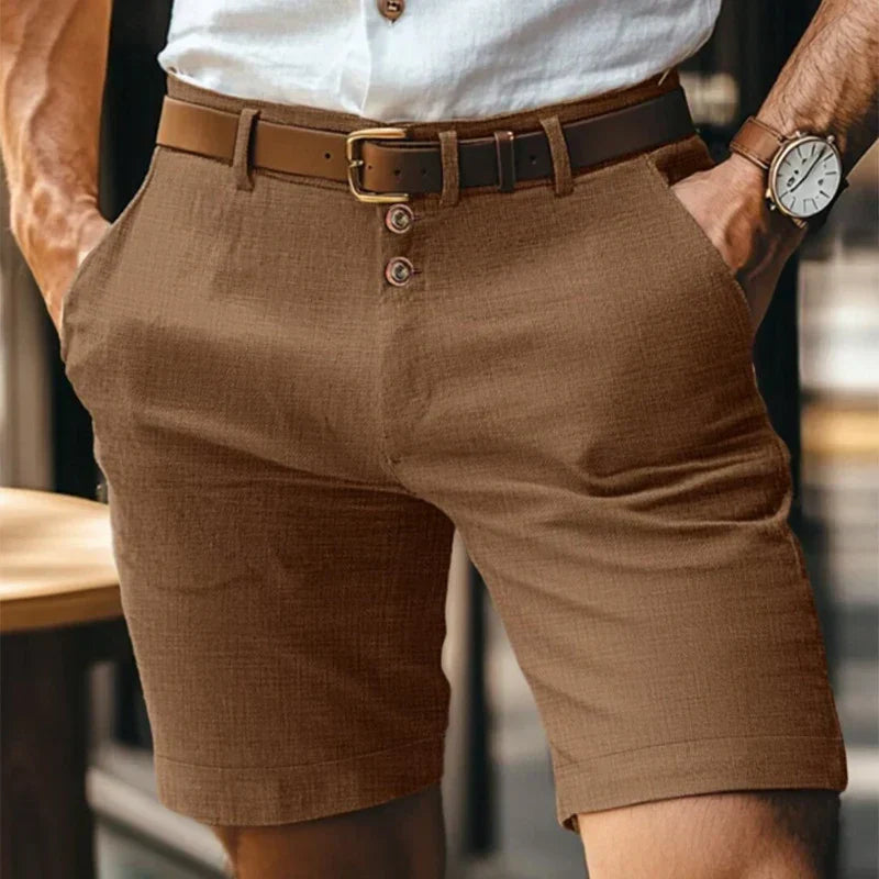 Breathable & Vintage Slim-Fit Summer Shorts for Men – Lennart-Brown-S-The Livary
