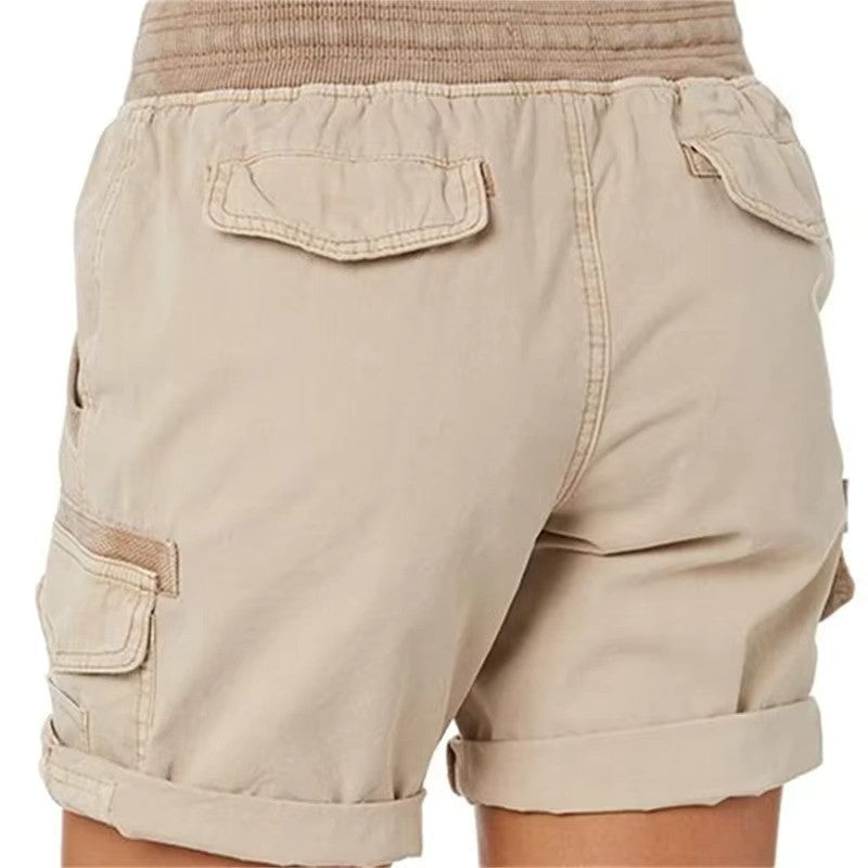 Stylish summer beach shorts – Chloe-Khaki-S-The Livary