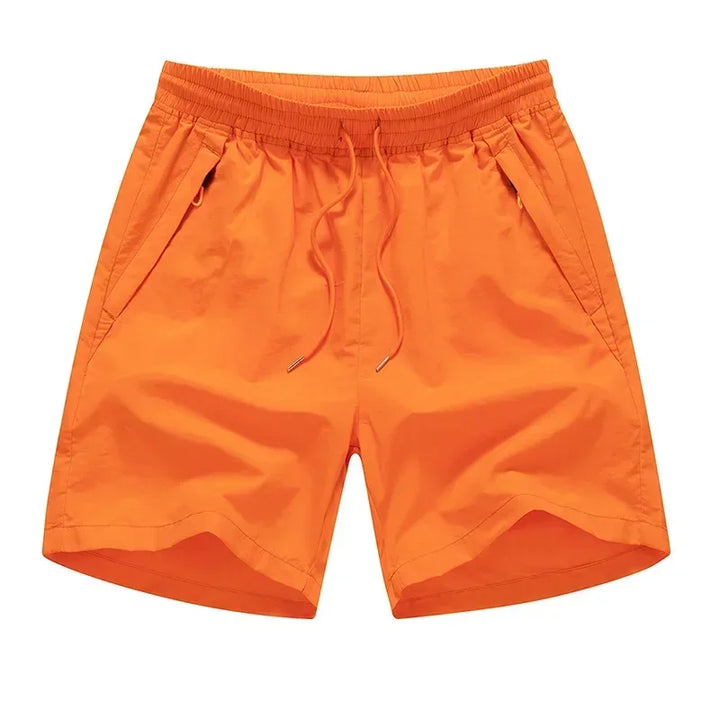 Men's Running Shorts with Mesh Inner Lining and Zip Pockets – Nikoas-Orange-S-The Livary