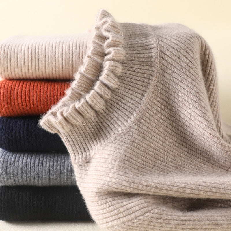 Comfortable Cashmere Women's Turtleneck - Aurélie-Brown-S-The Livary